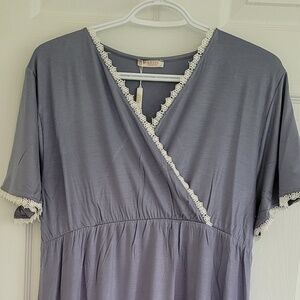 Short Sleeve Lycra Viscose Maternity Nightgown Size L